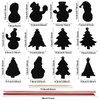 NQEUEPN 96pcs Christmas Scratch Papers, Christmas Tree Snowman Scratch Christmas Ornaments Creative DIY Hanging Craft Art Kits with Wooden Stick and Ribbon for Kids Xmas Tree Decor
