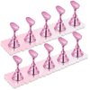 LADYING 2 Sets Nail Painting Practice Stand Acrylic Fake Nail Art Holder For Press Ons Magnetic Nail Display Design Tools Kit Accessories For Home DIY Beginner Salon Supplies（Gradient Pink）