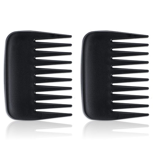 Hair Detangling Comb, 2 Pieces Mini Palm Combs Small Hair Styling Comb Anti Static Wide Tooth Comb Professional Streaker Comb Pocket Travel Combs for Men Women Thick Curly Wavy Wig Hair, Black