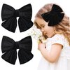 Velvet Hair Bows Girls 6" 2PCS Big Black Fall bow Alligator Clips for Toddler Hair Clips Toddlers Teens Kids Accessories