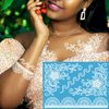 6 Sheets White Henna Temporary Tattoos for Women Girls Lace Fake Tattoo Stickers Mystery Sexy Mandala Flower Body Art Design Waterproof Henna Sticker DIY Goddess Look