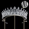 QXMYOO Luxury Cubic Zirconia BrideTiara and Crowns for Women Silver CZ Bridal Headpiece for Wedding Prom Birthday Pageant Quinceanera (Silver)