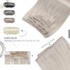 Moresoo Blonde Hair Extensions Clip in Human Hair 12 inch White Blonde Clip in Hair Extensions Real Human Hair Double Weft Human Hair Clip in Exensions Blonde #60A 7pcs/120g