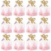 Big Dot of Happiness Little Princess Crown - Square Favor Gift Boxes - Pink and Gold Princess Baby Shower or Birthday Party Bow Boxes - Set of 12