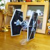 Display Stand for LEGO 75292 75315 75300 TIE Fighter, 75325 Mandalorian N-1 Starfighter Kit, for Plane Building Brick Toys etc. Angle Display, Plastic Transparent Display Stand only.