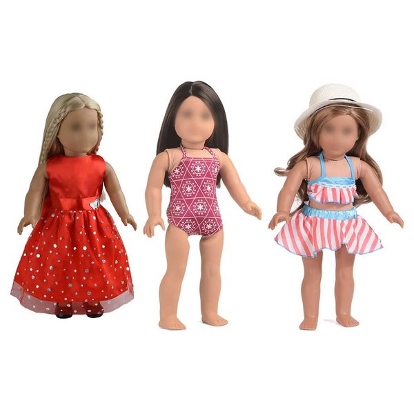 sweet dolly 18 Inches Doll Clothes 10 PCs Outfits for 18 Inche Doll, Fahion Doll Clothes & Hat