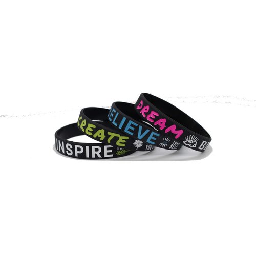 24 Pieces, Inspirational Wristbands with Positive Messages - Motivational Quote Message Bracelet for Gymnastics, Cheerleading, Party Favors & Women | Silicone Wholesale Bulk Bracelets