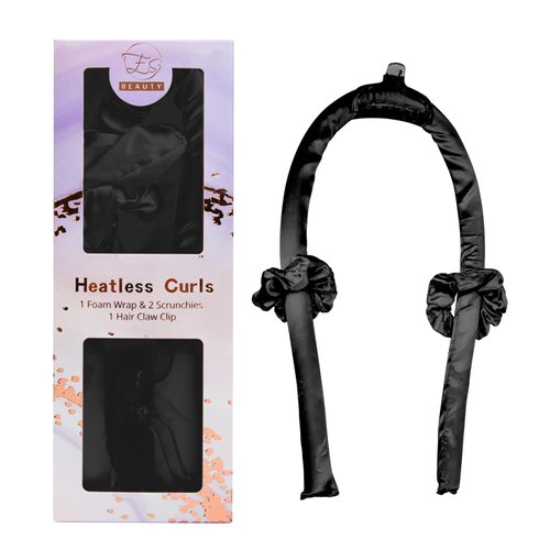 Generic Satin Heatless Curling Set - with Gift Box, Hair Rollers for Heatless Curlers, Overnight Hair Culers to Sleep in, DIY Curlers for Long Hair and Medium Hair (Black, Medium)