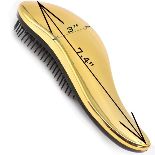 79STYLE 3pcs Tangle Free Brush For Kids Detangler Hair Brushes Knot Free Detangling Brushes For Girls Curly Hair No tangle Kids Hair Brush Combs For Toddler Brush (Size 7.4 Inch -Gold)