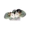 FIDDY898 Wedding Bridal Comb Camellia Hair Comb Ranunculus Green leaf Floral Clip Headpiece Head-comb