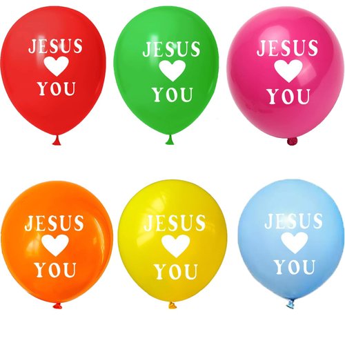 Jesus Loves You Balloon Christian Religious Jesus Balloon for Sunday School Supplies He Is Risen Easter Party Favors