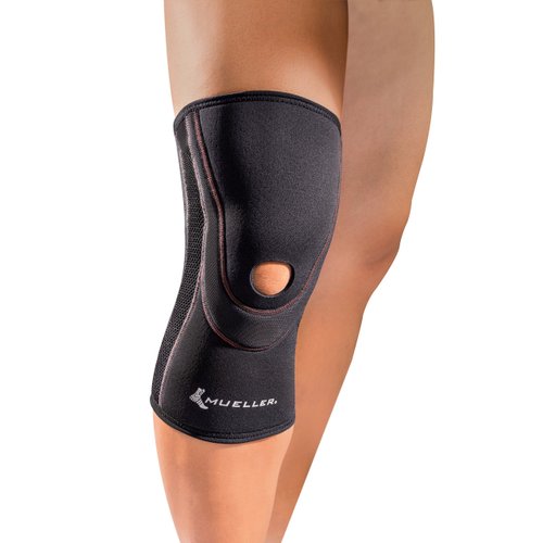 MUELLER Sports Medicine Breathable Open Patella Knee Sleeve, Small, Black, 6.56 Oz