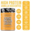 NAKED Vanilla Latte Protein Coffee - Premium Instant Coffee - Protein Shake, Iced Coffee, Protein Drinks, Delicious Keto Friendly and Gluten Free, 17 Servings