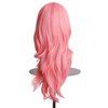 PATTNIUM Kids Wig Pink Wig for Girls Long Wavy Pink Wig with Bangs Kids Lovely Pink Long Wigs Synthetic Wig with Wig Cap