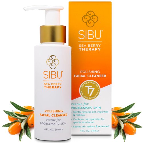 sibu Sea Buckthorn Polishing Facial Cleanser (4oz), Face Wash Made From Premium Himalayan Sea Berry Oil – Moisturizes Skin, Reduces Blemishes, Removes Make-up - 2 Pack