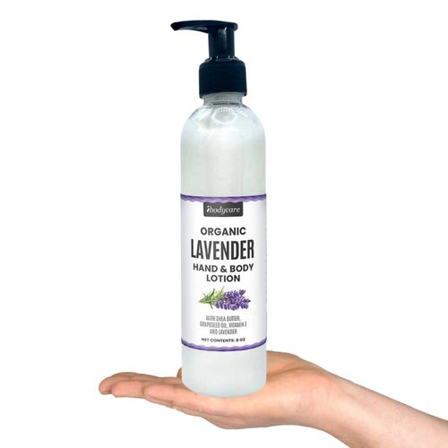 ibodycare Lavender Hand, Face, Body and Massage Lotion with Shea Butter, Grapeseed Oil and Vitamin E for Adults, Kids and Baby, 8 oz, Paraben Free, Organic, Natural, Reduce Scars, Skin Care