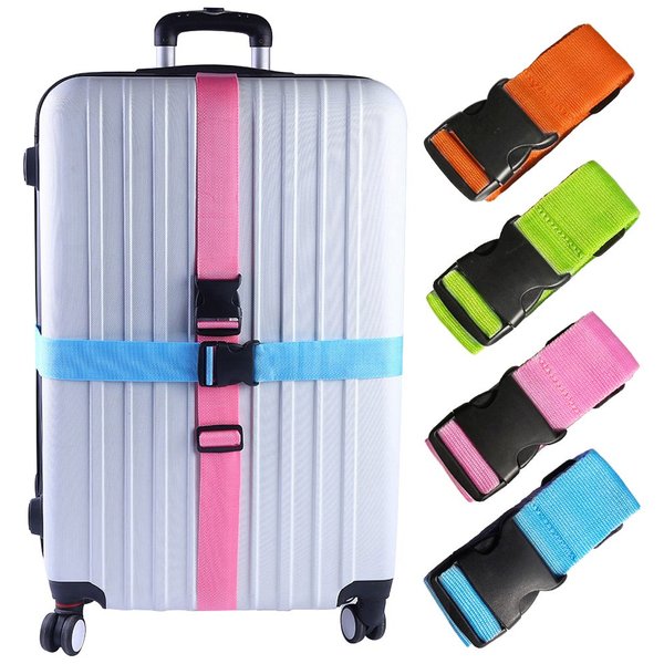 Darller 4 PCS 74"x2"Luggage Straps Suitcase Belts Wide Adjustable Packing Straps