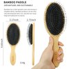 CXTYO bamboo Hair Brush, Boar and Nylon Bristle Brush for Women Mens, Paddle Brush Curly Hair Brush for Thick Hair and Anti Static Detangling Best Paddle Brush for Reducing Hair Breakage