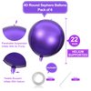 6 Pack Purple 22 Inch 4D Foil Balloons Big 360 Degree Round Sephere Mylar Balloons Mirror Finish Metallic Balloons for Wedding,Birthday,Bachelorette,Baby Shower Decorations Party Supplies
