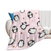 Penguin Blanket Penguin Fleece Throw Blanket Super Soft Warm Cozy Fuzzy Plush Cute Penguin Blanket Gifts for Girls Boys Kids Room Decor 40"X50"