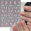 3Sheets 5D Jelly Crystal Flower Nail Stickers for Nail Art,Embossed Relief Nail Design Butterflies Flower Nail Decals Spring Summer Colorful Floral Petals Butterfly Nail Art Stickers Nail Accessories