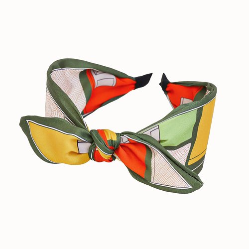 XXFBJNMD Women Sweet Bow Headbands Fashionable Print Knot Headbands Nonslip Wide Headbands Suitable for Women's Outing Hair Accessories(Orange)