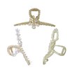 Yonchic 3-Piece Multiple Shapes Metal Hair Clips, Tulip Hair Claws for Thin/Medium Thick Hair, Elegant Camellia Barrettes Strong Hold Clamps Non Slip Cute Rhinestone Catch Accessories