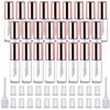 25 Pack Empty Lip Gloss Tubes Containers, Clear Mini Refillable Lip Balm Bottles with Rubber Inserts and Transfer Pipettes for Lip Samples Travel Split Charging DIY Makeup (1.2 ML, Rose Gold)