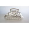 Generic Matte silver dark gun metal leaf metal crystal hair claw clip jaw clip (Primary color: Dark silver)