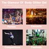 Boko 6pcs Body Glitter Gel, 60ML Total Gold Chunky Glitter Gel for Face Hair Body Glitter Makeup, Cosmetic Face Glitter Sequins for Halloween Christmas Mardi Gras Concert Party Rave Accessories