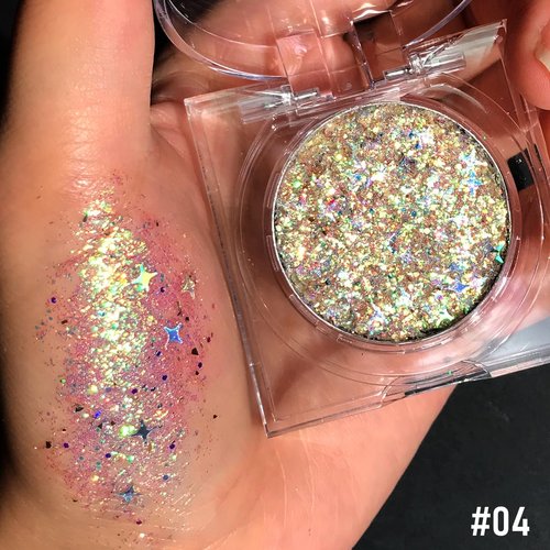 Holographic Metallic Spark Glitter Gel,Face Glitter, Hair Glitter, Eye Glitter and Body Glitter for Women, Festival Accessories, Cosmetic Glitter Makeup,Loose Glitter Set,Vegan & Cruelty Free, #4