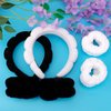 AOPRIE SPA Headbands for Washing Face Makeup Headbands with Bow Hair Band Women Facial Head Band Wrist Towel Wraps For Shower Face Mask Black White, 6 Pack