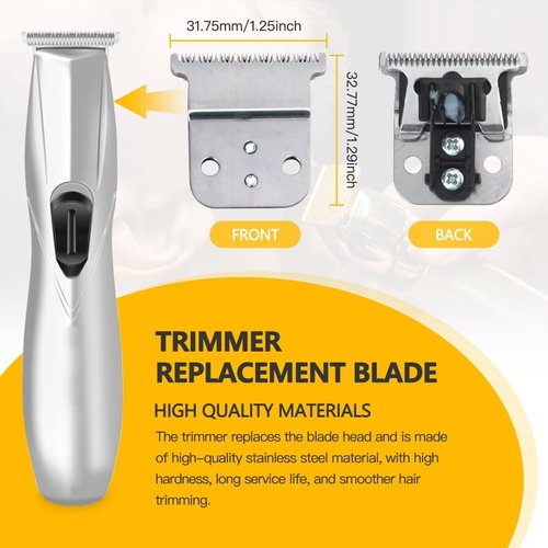 Bedaily Trimmer Replacement T Blade Set Compatible for Andis Slimline Pro Li D-7 D-8 Model D7#32655 D8#32105#32400 Upgraded Carbon Steel Long Life Close Cutting Blade Easy Installation (Silver)