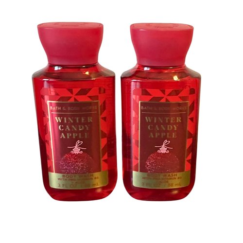 Bath & Body Works Mini Travel Size Shower Gel, Pack of 2, 3oz Each (Winter Candy Apple)