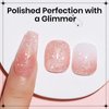 SUPWEE Glitter Gel Polish Sparkly Holographic Nail Polish Gel Rose Gold Reflective Gel Polish 15ml Soak Off UV Lamp Gel for Home DIY Manicure