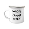 MIPOMALL World's Okayest Barber 12oz Camper Mug, Barber, Beautiful Gifts For Barber from Boss, Haircut, Barbershop, Gift card, Gift certificate, Hair