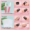 Bellelfin 360Pcs Short Press on Nails, Glossy Short Oval Fake Nails Black Acrylic Press on Nail Oval Press on False Nails with Glue and 5 Sheets Jelly Tabs for Women Girls Fingernails Artificial