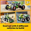 LEGO Creator 3 in 1 Off-Road Buggy, Transforms to 3 Different Construction Vehicles from Skid Loader Digger to ATV Car Toy to Off-Roader, Construction Set for Kids 7 Plus Years Old, 31123