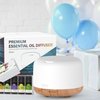 ASAKUKI Essential Oil Diffuser with Essential Oils Set, 500ml Aromatherapy Diffuser - 14 LED Colors & Auto Shut-Off, Top 6 Essential Oils - Lavender Eucalyptus Tea Tree Orange Peppermint Lemongrass