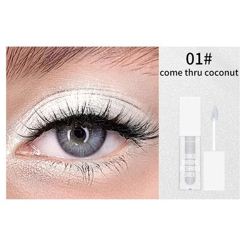 Kyannkara Liquid Glitter Eyeshadow Metallic Glitter Shimmer Eye Looks Waterproof Long Lasting Quick-Drying Sparkling Smooth（Q01）
