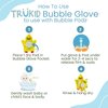 TruKid BubbleGlove, Bath Wash Gloves-Sponge - Hand Puppet for Kids & Toddler, Bath Sponge & Baby Washcloth Mitt for Kids & Adults, Body Scrubber for Mommy & Me - Duck Designed Set of 2