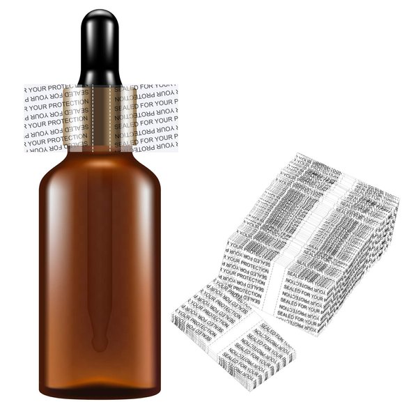 Shrink Bands,45x23mm 200Pcs Printed Perforated Heat Shrink Wrap Sealer for 1oz Glass Bottle Cap Fits 3/4" to 1" Diameter