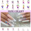 Canvalite 1820Pcs Rhinestones Nail Gems, 12 Styles 3D Glass Crystals Charms Shiny Multi Shape Flatback Nail Rhinestones for Nail Art with Picker and Tweezers for DIY Nail Art