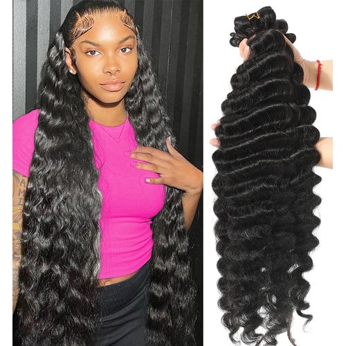 Brazilian Loose Deep Wave Bundles 12A Human Hair Bundles Loose Deep Wave 22 24 26 Brazilian Hair Bundles 100% Unprocessed Virgin Wavy Hair Human Bundles