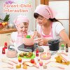 CUTE STONE Play Kitchen Accessories Set, Kids Cooking Toys Set with Play Pots and Pans, Electronic Induction Cooktop with Sound and Light, Cookware Utensils Kids Kitchen Set Kitchen Toys for Kids