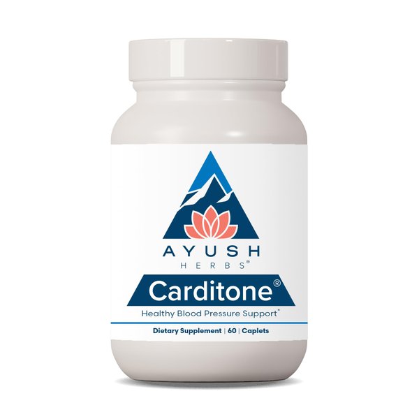 Ayush Herbs Carditone, Doctor-Formulated Natural Blood-Pressure Support, Trusted for Over 30 Years, Ayurvedic Herbal Supplement, 60 Vegetarian Tablets