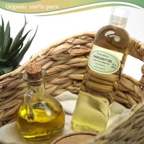 Dr Adorable - 12 oz - Hazelnut Oil - 100% Pure Natural Organic Cold Expeller Pressed