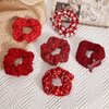 Yonchic 6-Piece Velvet Elastic Hair Ties, Gentle Style Christmas Scrunchies for Women Long Thick Hair, No Damage Hair Scrunchies Rubber Bands Accessories (Red)