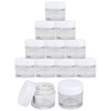 Beauticom High-Graded 7 Grams/7 ML (Quantity: 12 Packs) Thick Wall Crystal Clear Plastic Leak-Proof Jars Container with White Lids for Cosmetic, Lip Balm, Lip Gloss, Creams, Lotions, Liquids