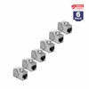 TRENDnet Cat6A RJ45 Keystone Inline Coupler Keystone Jack, 6-Pack, TC-KC06C6A, Keystone Jack Female to Female for Wall Plates & Blank Shielded Keystone Patch Panels, Ethernet Extender Adapter, Silver